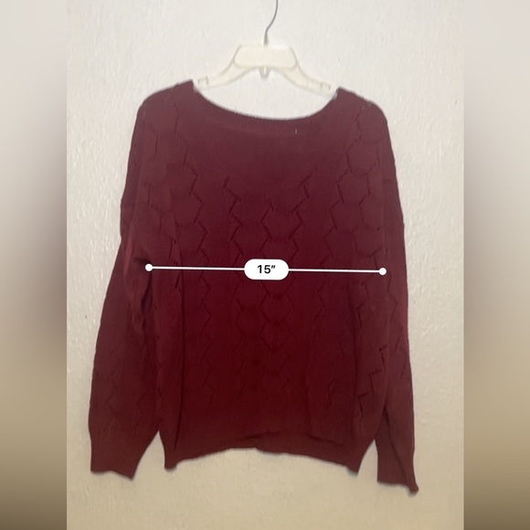 Shein Curve maroon knitted sweater size 1X - Picture 3 of 8